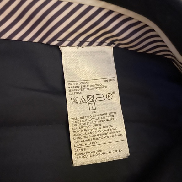 Banana Republic Navy Blue Wool Straight Leg Ryan dress Pants - Picture 4 of 4